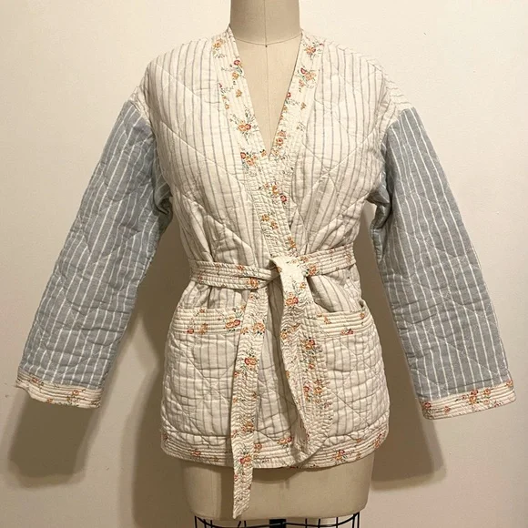 Madewell X The New Denim Project quilted patchwork wrap jacket, size XS - Picture 5 of 12